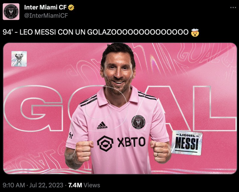 Meme Lionel Messi cetak gol di laga debut