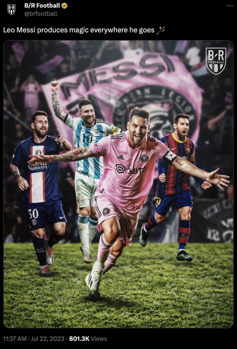 Meme Lionel Messi cetak gol di laga debut