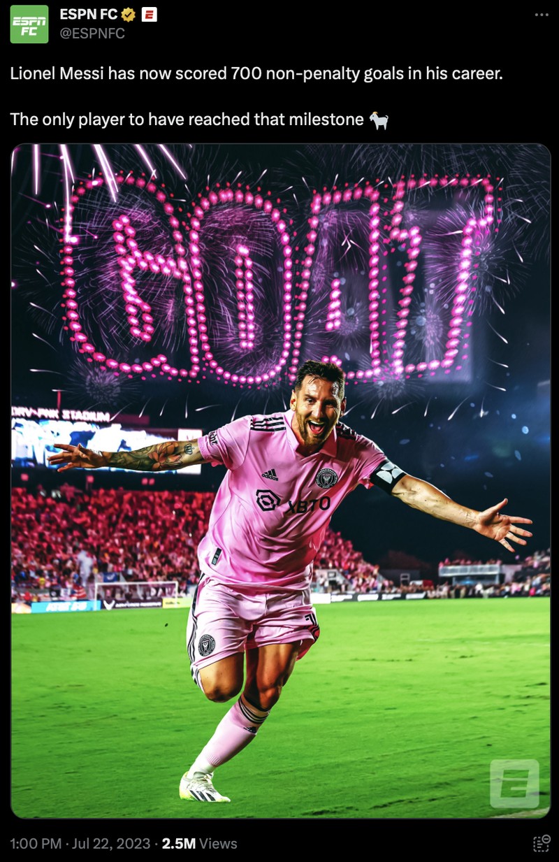 Meme Lionel Messi cetak gol di laga debut