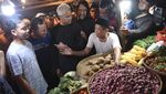 Momen Ganjar Bareng Gibran & Walkot Bogor Blusukan ke Pasar Citeureup