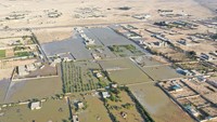 Foto udara banjir di Ajdabiya, Libya, 20 Juli 2023.  