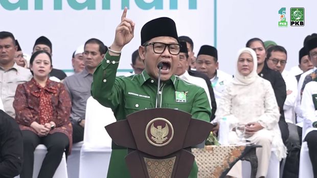 Cak Imin dalam syukuran 1 Abad NU 25 Tahun PKB. (Tangkapan layar youtube DPP PKB)