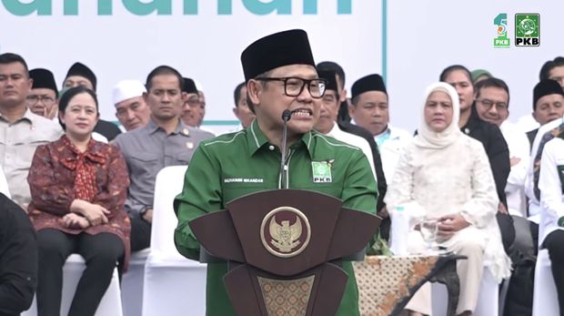 Cak Imin dalam syukuran 1 Abad NU 25 Tahun PKB. (Tangkapan layar youtube DPP PKB)
