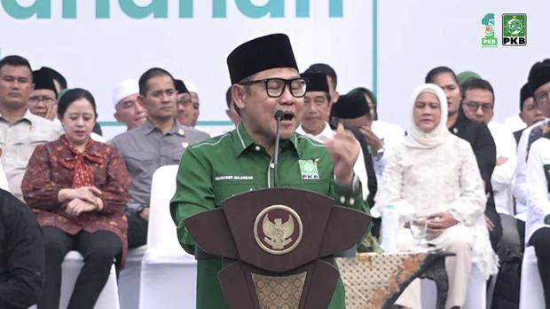 Cak Imin dalam syukuran 1 Abad NU 25 Tahun PKB. (Tangkapan layar youtube DPP PKB)