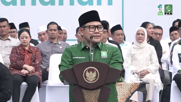Cak Imin dalam syukuran 1 Abad NU 25 Tahun PKB. (Tangkapan layar youtube DPP PKB)