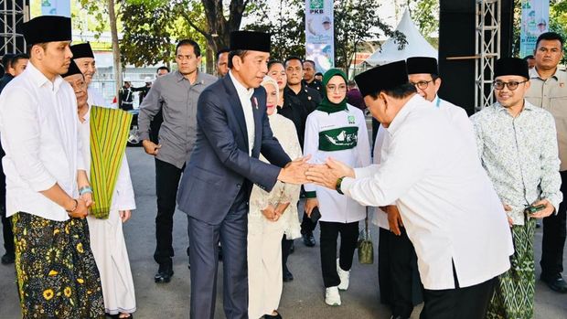 Prabowo Subianto saat hadiri acara Harlah PKB di Solo, Jawa Tengah.