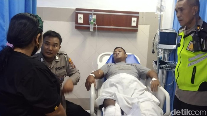 Sopir truk yang dihajar warga usai diteriaki sebagai pelaku tabrak lari.