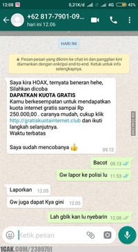 Masih banyak saja chat yang dijadikan modus penipuan. Banyak yang termakan, tapi tidak sedikit juga yang mulai sadar.