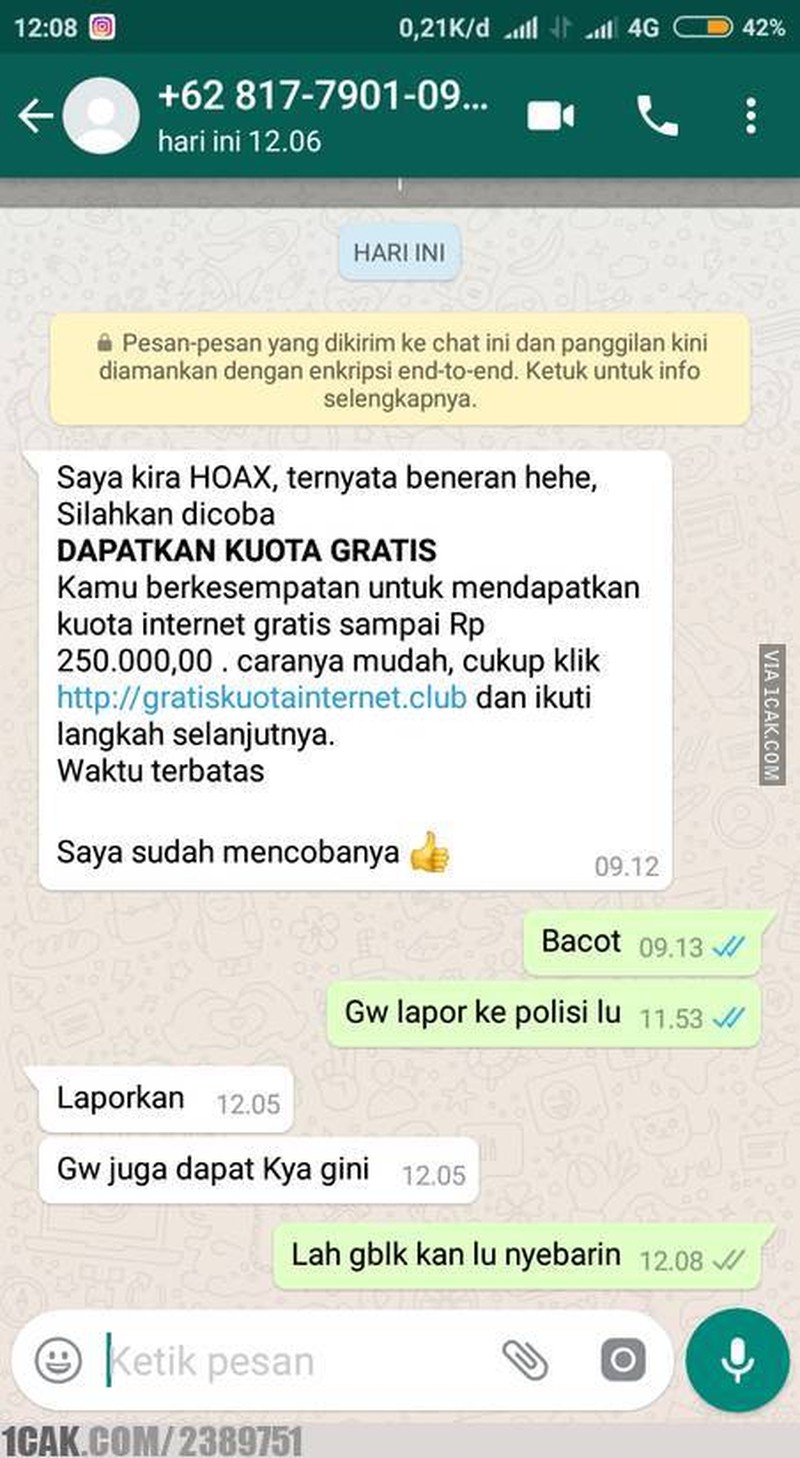 Masih banyak saja chat yang dijadikan modus penipuan. Banyak yang termakan, tapi tidak sedikit juga yang mulai sadar.