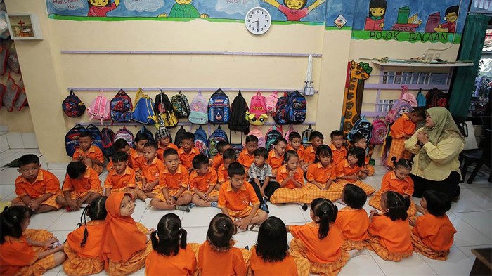 Sebanyak 25 PAUD di Kota Bogor, Jawa Barat, dicat ulang. Pengecatan itu dalam rangka memperingati Hari Anak Nasional 2023.