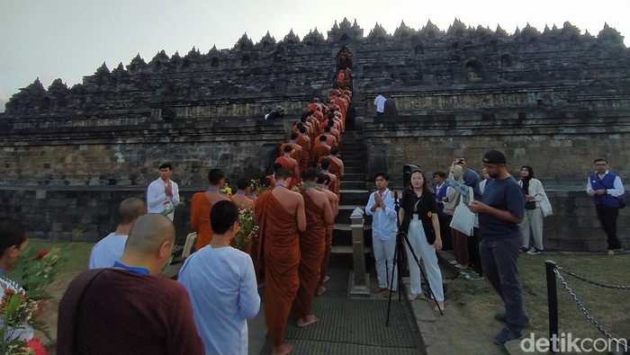 Suasana Candi Borobudur, foto diambil Sabtu (22/7/2023).