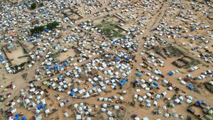 Foto Udara Pengungsian Warga Sudan di Chad