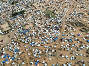 Foto Udara Pengungsian Warga Sudan di Chad