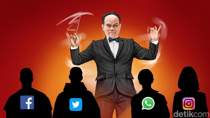 Ilustrasi pengawasan sosial media.