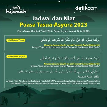 Infografis jadwal dan niat puasa Tasua-Asyura 2023