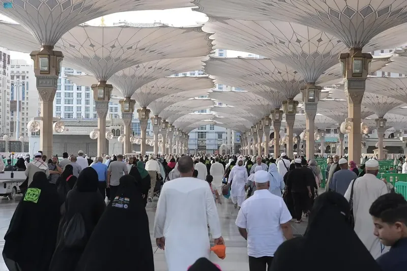 Jemaah tiba di Madinah usai menunaikan haji 2023.