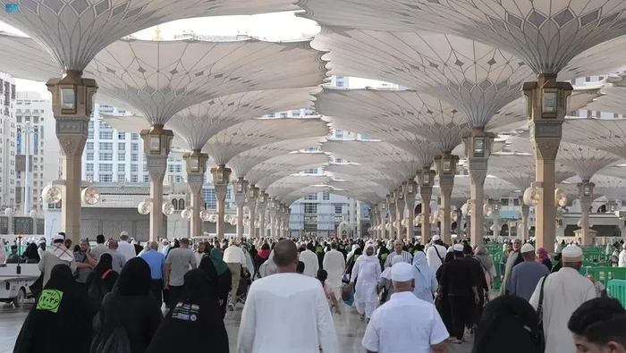 Jemaah tiba di Madinah usai menunaikan haji 2023.