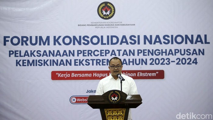 Kementerian Koordinator Pembangunan Manusia dan Kebudayaan (Kemenko PMK) optimistis dapat mempercepat penghapusan angka kemiskinan ekstrem di Indonesia. Hal itu disampaikan dalam Forum Konsolidasi Nasional di Kemenko PMK, Jakarta, Senin (24/7/2023).