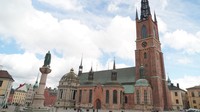 Pemandangan Gereja Riddarholmen di Stockholm. Stockholm terletak di pantai timur-selatan Swedia, tempat Danau Mälaren, terbesar ketiga di Swedia, yang airnya mengalir menuju Laut Baltik. REUTERS/Tom Little