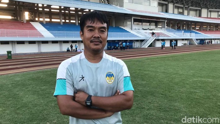 Pelatih fisik PSIM Jogja, Ruly Hidayansyah di Stadion Mandala Krida, Kota Jogja, Kamis (20/7/2023).