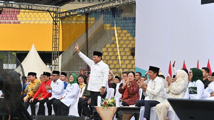 Prabowo Subianto saat hadiri Harlah PKB di Solo, Jawa Tengah.