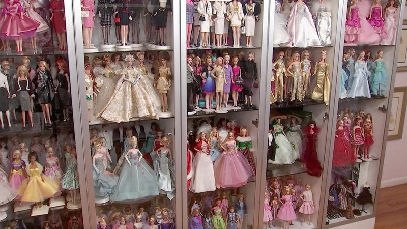 A screen grab shows Matthew Keith speaking in front of his collection of Barbies during an interview with Reuters in Los Angeles, California, U.S., July 21, 2023. REUTERS TV/via REUTERS