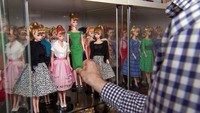 A screen grab shows Matthew Keith speaking in front of his collection of Barbies during an interview with Reuters in Los Angeles, California, U.S., July 21, 2023. REUTERS TV/via REUTERS