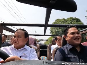 4 Momen Akrab Prabowo-Erick Thohir Temani Jokowi Kunjungan Kerja