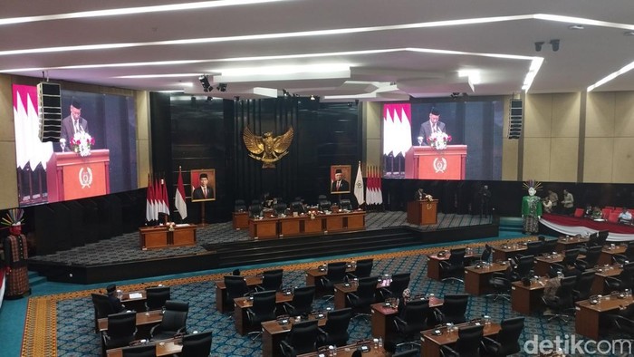 Suasana raperda tentang pertanggungjawaban pelaksanaan APBD (P2APBD) tahun 2022 (Brigitta Belia/detikcom)