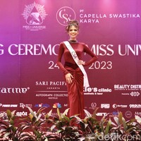 Novia Irma Grecia Hutapea merupakan finalis Miss Universe Indonesia 2023 dari Sumatera Barat.⁣⁣⁣ Foto: Chelsea Olivia Daffa