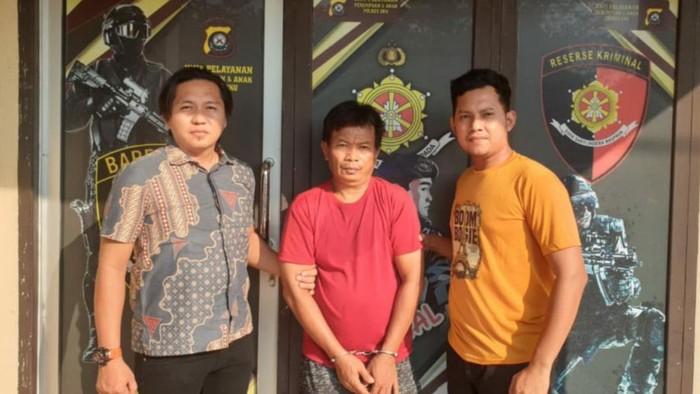 Ayah yang perkosa anak tiri di Ogan Komering Ulu (OKU), Sumsel, ditangkap. (Foto: Istimewa)