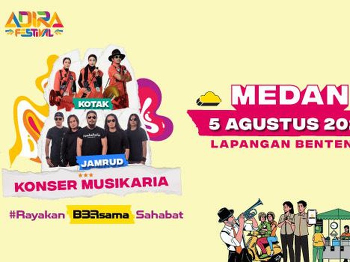 Banner konser Kotak dan Jamrud di Medan. (Foto: Istimewa)