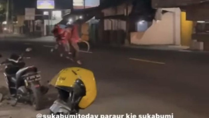 Lokasi dugaan berandal motor adu saling bacok di Sukabumi