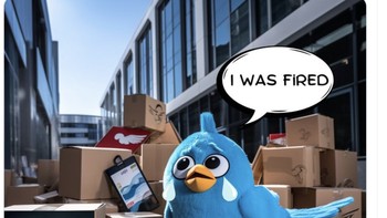 Burung biru mengatakan bahwa dia telah dipecat. Foto: Twitter