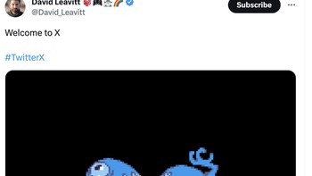 Burung biru berubah menjadi X. Foto: Twitter