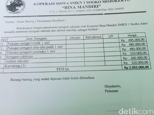 Wali Murid SMAN di Mojokerto Keluhkan Iuran Rp 1,6-2,5 Juta