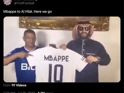 Wah, Mbappe (versi lite atau mungkin KW-nya) ternyata sudah deal gabung Al Hilal nih! Foto: dok. Internet/Twitter