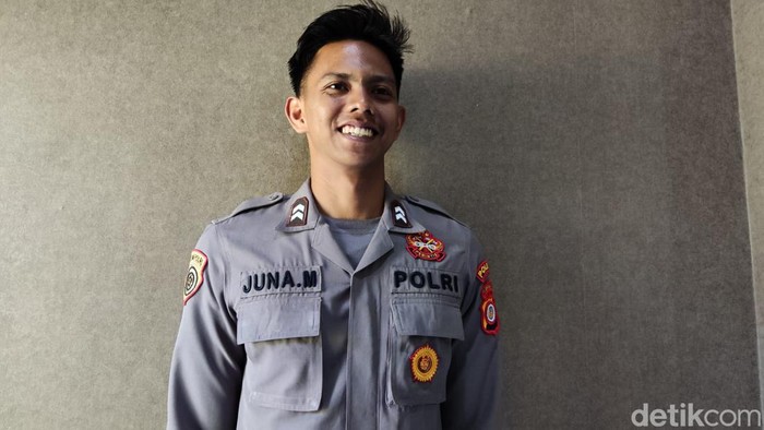 Briptu Arjuna Mahendra, atlet voli nasional anggota Polda DIY.