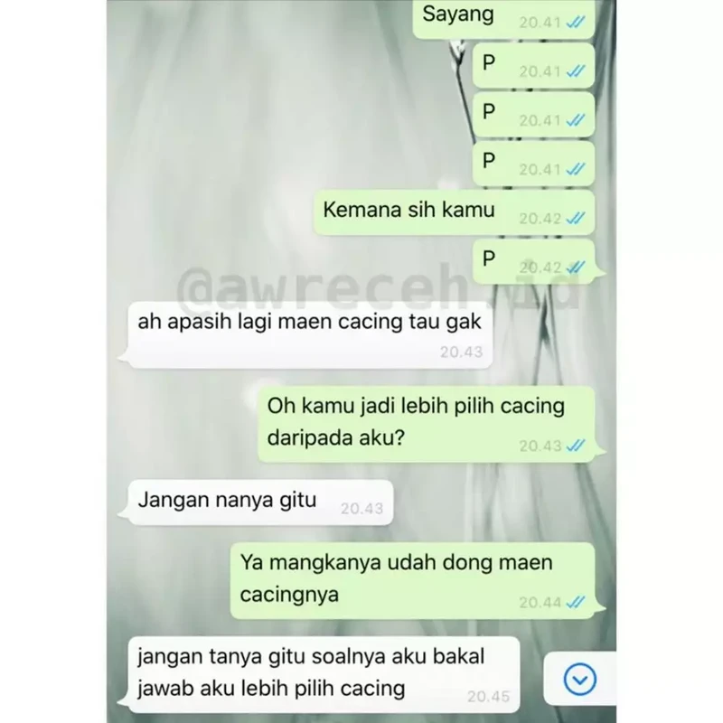 Chat pacar ngambek ini benar-benar bikin gemes sendiri ngebacanya. Kaum jomblo nggak akan ngerti rasanya, hihi.