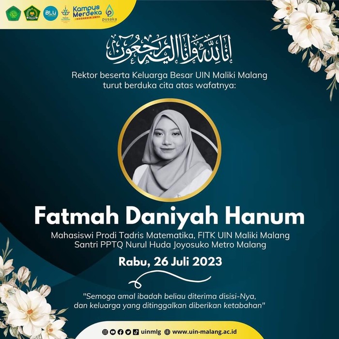 Hafizah meninggal laka bus restu Pasuruan