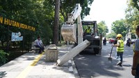 Proyek lampu pocong yang dibongkat (Foto: dok. Pemkot Medan)