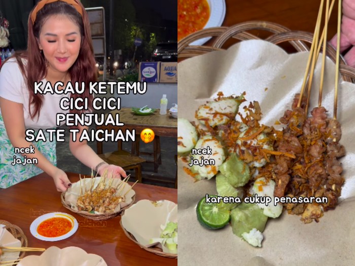 Penjual sate taichan cantik