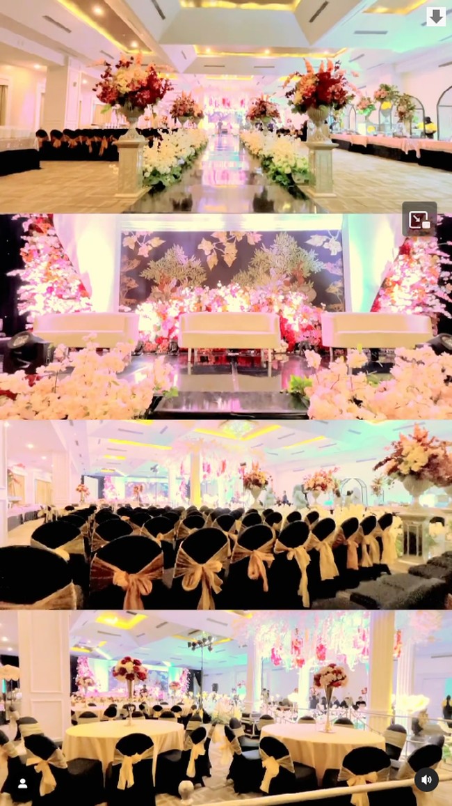 Pernikahan Anataya dan Jodi dilangsungkan secara mewah di sebuah hotel. Begini dekorasi pernikahan mereka yang berkesan romantis karena ramai rangkaian bunga. Foto: Instagram @jatrabpp