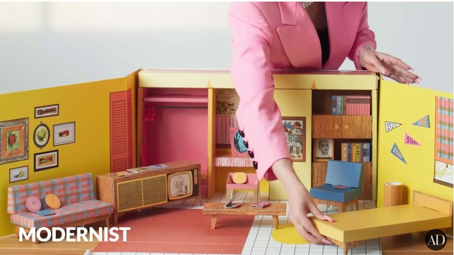 Interior menggambarkan tren pada masanya yang identik dengan nuansa retro. (Foto: YouTube/Architectural Digest)