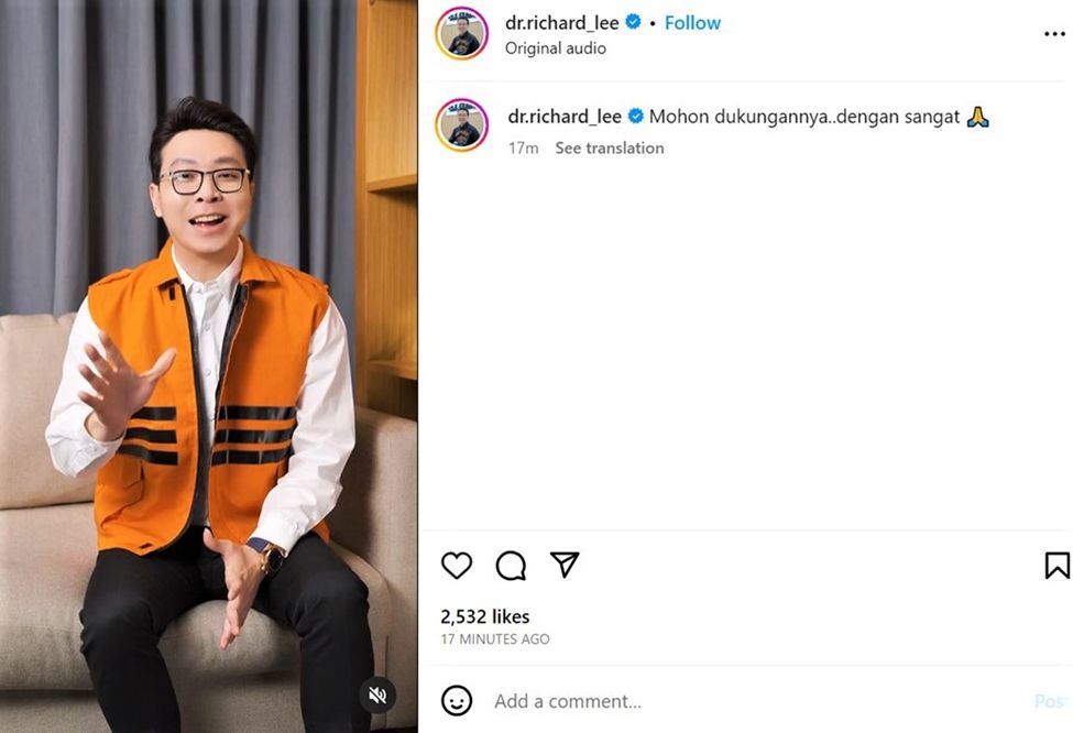 Alasan dr. Richard Lee Pindah Lapak Live Streaming