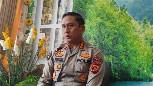 Kabid Humas Polda Bali Kombes Jansen Avitus Panjaitan saat ditemui wartawan di kantornya, Kamis (27/7/2023). (I Wayan Sui Suadnyana/detikBali)