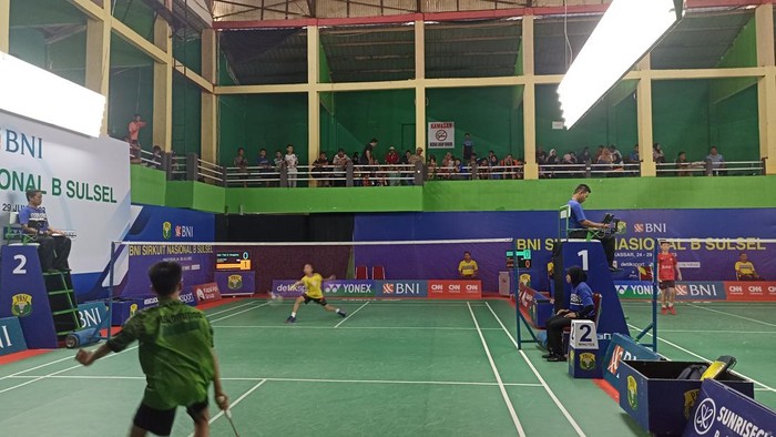 Pertandingan BNI Sirnas  Sulsel 2023 di GOR Sungguminasa, Kabupaten Gowa.