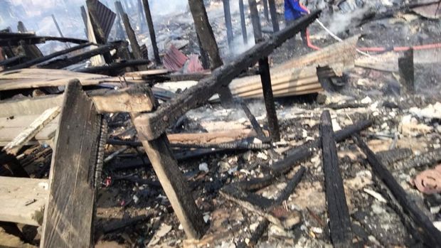 Rumah warga terbakar di Jambi. (Foto: Istimewa)