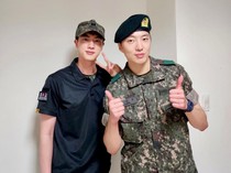 Momen Akrab Jin BTS dan Yoon WINNER di Barak Militer