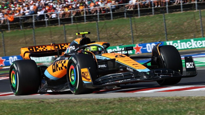 Formula One F1 - Hungarian Grand Prix - Hungaroring, Budapest, Hungary - July 23, 2023 McLarens Lando Norris in action during the race REUTERS/Bernadett Szabo